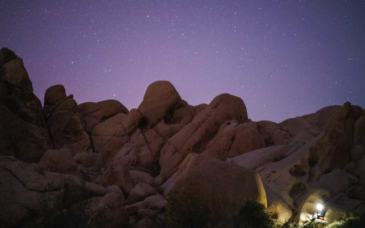 joshua tree national park at night